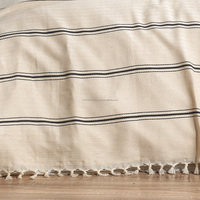 Couvre-lit élégant en coton 100% naturel 230x260cm 90x102 pouces Couverture de collection de literie à motif tissé