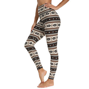 Taille haute sans couture hiver décontracté Yoga pantalon coton/bambou Fiber Fitness Leggings respirant hanche levage impression conception en plein air - Product Image 1