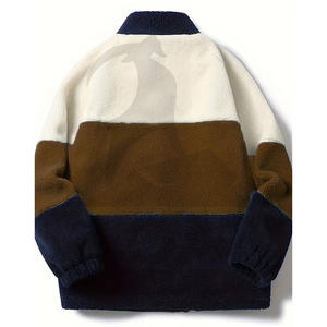 Veste unisexe en polaire sherpa, confortable, légère, coupe-vent, chaude, col montant, logo sur le devant - Product Image 2