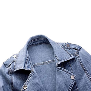 สินค้าขายดีล่าสุด เสื้อแจ็คเก็ตยีนส์แฟชั่น ติดกระดุม ผู้หญิง สไตล์ลำลอง สีพื้น แขนยาว ผ้าถักนิตติ้ง ผ้าฝ้าย - Product Image 5