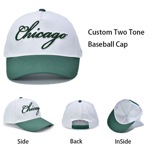 หมวกแก๊ปเบสบอลทูโทนสำหรับผู้ชายผู้หญิงทันสมัย5แผงปักโลโก้ตามสั่งแบบว่างเปล่าหมวกสแนปแบ็คหมวกคุณพ่อวินเทจคุณภาพสูง - Product Image 5
