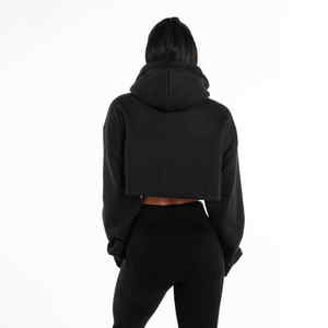 Custom High Cropped Regular Fit Hoodie <b>Men's</b> <b>Crop</b> <b>Top</b> Hooded Pullover Sweatshirt Casual Winter Fleece Polyester/Cotton - Product Image 2