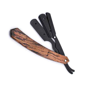 Rasoirs de rasage de gorge à coupe droite en acier inoxydable les plus vendus avec manche en bois rasoir préféré de salon de coiffure - Product Image 1