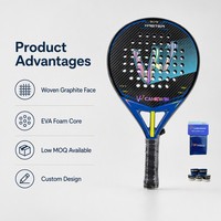 Raquette de padel entièrement en carbone, face perforée, légère, pour entraînement, compétition, location en club