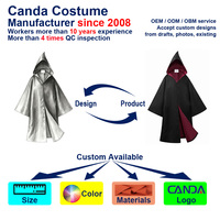 Jubah Kostum Penyihir Klasik Berkerudung untuk Anak-anak, Pakaian Cosplay Tema Sekolah, Tersedia Pesanan Khusus