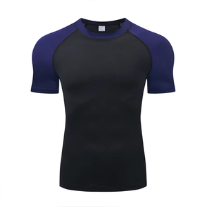 Séchage rapide unisexe Compression respirant 220g tissu Rashguard à manches courtes Gym Fitness haut d'entraînement T-Shirt de course - Product Image 2