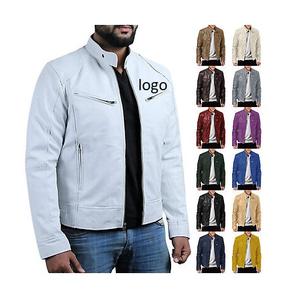 Nuevo estilo Casual hombres chaquetas de cuero genuino piel de oveja vaquero ropa de invierno transpirable Slim Fit hombres cremallera chaquetas de cuero - Product Image 5