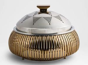 Nueva llegada de Ramadán superventas hecho a mano clásico decorativo calentador de alimentos Buffet Hotpot cazuelas plata acabado caliente calentador de ollas - Product Image 3