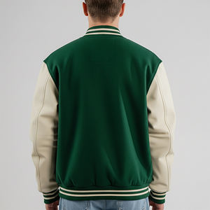 Logo de broderie personnalisé de haute qualité Vestes d'université lourdes à manches en laine pour hommes Streetwear College Baseball Jacket pour homme - Product Image 5