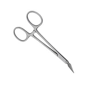 Porte-aiguille angulaire manuel en acier inoxydable, instrument de suture chirurgical de classe II avec mâchoires dentelées et poignée à anneau pour le doigt - Product Image 5