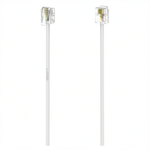 Cable Telefónico Blanco de 6m, Conector y Adaptador 00201134 - Product Image 2