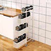 Étagère de rangement pour épices étroite à trois couches en métal avec roues universelles Organisateur de salle de bain cuisine à domicile