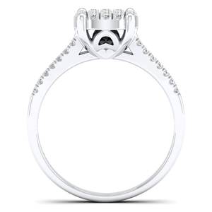 Bagues de fiançailles REYES certifiées IGI, diamant de laboratoire rond de 0,34 carat, HPHT CVD, or blanc 14 carats, bijoux fins - Product Image 4