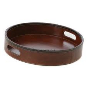 Bandeja de servicio hecha de madera de primera calidad de Diseño Estándar simple con interior acabado de esmalte de color azul de proveedor indio - Product Image 5