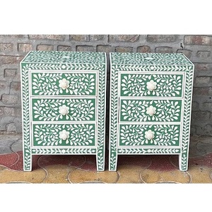 Nouvelle table à manger classique en os incrusté avec résine, mobilier polyvalent pour salon, chambre à coucher, hôtel et usage extérieur - Product Image 1