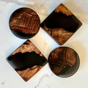 Classique résine bois tasse à thé caboteur ensemble à la main époxy sous-verres pour café Restaurant décor à la maison tapis et tampons - Product Image 6