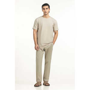 Camisetas de Punto de Corte Regular de 280 g MN-TS-SS25-009, Camiseta Oversize Lisa Teñida con Diseño Comprimido y Estampado DTG - Product Image 3