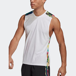 Camiseta Deportiva de Tirantes para Hombre, Talla Grande, Transpirable, 100% Algodón, con Logotipo Personalizado OEM, Camiseta Deportiva sin Mangas con Estampado por Sublimación - Product Image 1