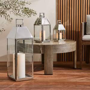 2025 Trending Design 304 Stainless Steel Metal <b>Candle</b> <b>Holder</b> <b>Lanterns</b> for Floor and Tabletop Decorations - Product Image 1