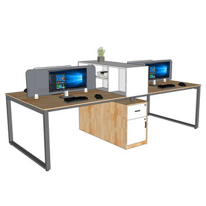Contemporary 4-Seater Table Cluster Module 280x120cm with <b>Footrest</b> and Cabinet HBRT074 - Product Image 4