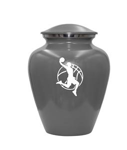 Urna de cremación de jugador de baloncesto, urna funeraria personalizada para adultos humanos para amantes del baloncesto, urna personalizada gris, tamaño personalizado - Product Image 1