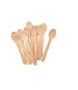 Mini cuillères en bois Pack de 100 jetables extrémité carrée dégustation échantillonnage yaourt crème glacée - Product Image 5
