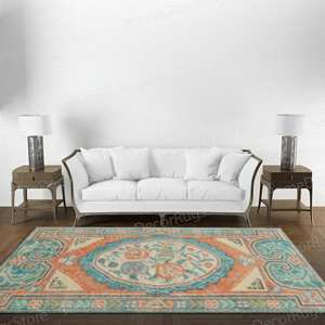 Tapis imprimé à motif de roses, design turc, décoration de salon, tapis doux non tissé - Product Image 2