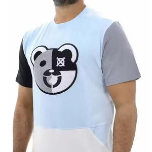 เสื้อยืดปักลายกำมะหยี่สำหรับผู้ชายเสื้อยืดผู้ชายแนวสตรีทแวร์ปักลายด้วยกำมะหยี่ - Product Image 4