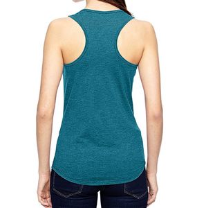 Meilleurs débardeurs en coton décontractés pour femmes Logo personnalisé impression broderie couleur bleue respirant grande taille vêtements de Fitness en gros - Product Image 6