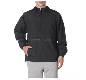 Veste bomber coupe-vent légère en polyester pour homme, veste coupe-vent, demi-zip, sweat-shirt en nylon, survêtement en nylon - Product Image 1