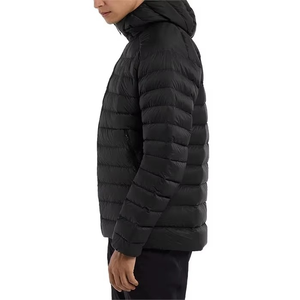 Veste d'hiver classique à col montant, imperméable, coupe-vent, matelassée épaisse, longue, avec logo sur le devant, manteau chaud et portable pour l'hiver - Product Image 3