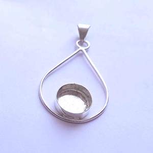 Haute qualité 925 argent Sterling 10mm résine solide cendres lunette tasse pendentif bricolage pince coulée bijoux trouver composant Direct - Product Image 2