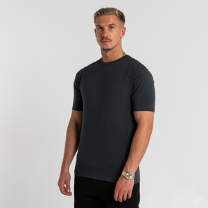 T-shirt de sport pour homme 100% coton, style décontracté, motif uni, 220 grammes, compression, vêtements de sport pour la salle de sport, impression sérigraphique, coupe ajustée - Product Image 4