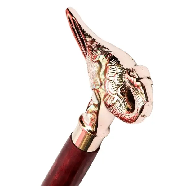 남성과 여성을 위한 빅토리아 시대의 장식용 지팡이와 지팡이-36 "다크 브라운 흑단 황동 손잡이 남여 공용 더비 접이식 지팡이