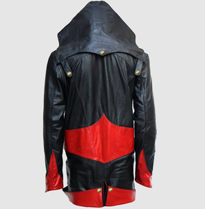 Veste d'hiver coupe-vent en cuir véritable pour homme 2026, softshell en toile, col montant, motif de dessin animé, style moto et motard - Product Image 2