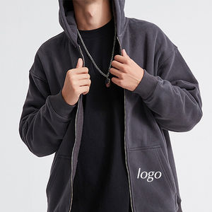 Sudaderas con cremallera personalizadas para hombre, sudaderas con cremallera de algodón en blanco con logotipo impreso bordado para unisex - Product Image 1