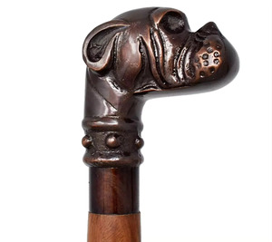 ไม้เท้าทองเหลืองทรงกระทิงพร้อมด้ามจับทองเหลืองหล่อแบบ IBS สำหรับการเดินทาง - Product Image 4