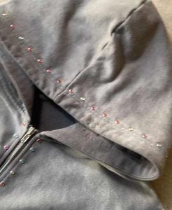 Sweat à capuche unisexe en coton 100% pour l'hiver, lavage à l'acide, fermeture éclair, logo personnalisé, strass, polaire respirant, surdimensionné - Product Image 6