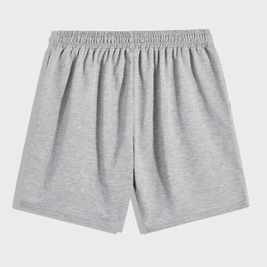 Pantalones cortos de lana de talla grande personalizados de algodón liso con logotipo estampado deportivo informal para hombre con bolsillos - Product Image 3