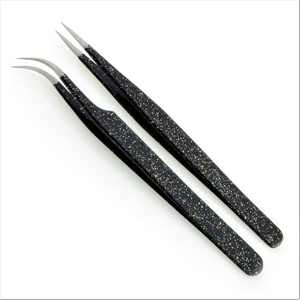 KOUNAIN profesional 90 grados oro rosa pinzas de aislamiento Nano fibra extensión de pestañas 0,03mm Acero inoxidable agarre perfecto - Product Image 2