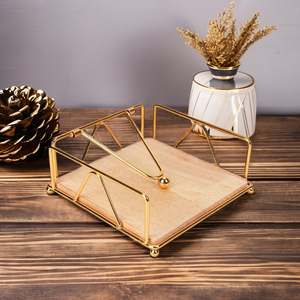 Hot Selling Wooden and Iron Napkin <b>Holder</b> for Table and <b>Kitchen</b> Dining <b>Tissue</b> <b>Holder</b> - Product Image 3