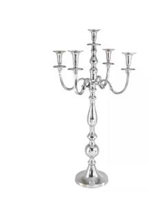 Candélabre à 5 bras en argent de qualité supérieure à bas prix candélabre en aluminium fait main en métal pour pièce maîtresse de mariage - Product Image 1