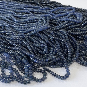 2mm 3mm 4mm Naturel Birmanie Bleu Saphir Pierre Lisse Rondelle Perles Strand Chaîne Lumière Moyenne Foncé Nouveau Stock En Vrac En Gros AAA - Product Image 3