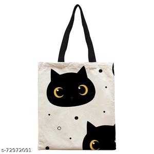 Customized Printed Logo <b>Canvas</b> PP Shopping Bag Fashionable Personalized Simple Cartoon Pattern Medium Size Packaging Hanoi - Product Image 3