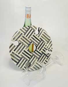 Vendeur chaud ivoire blanc gravé vin Caddy quatre verres support fonctionnel table os incrustation pour la maison stockage salon utilisation - Product Image 3