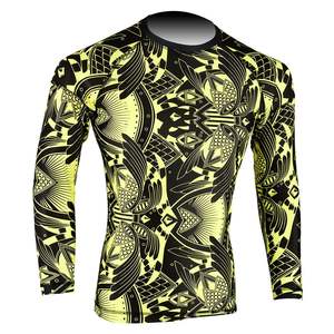 Men sublimation rashguard long sleeve surf shirt UV protection breathable quick dry <b>swim</b> top for water sports and beach wear - Product Image 5