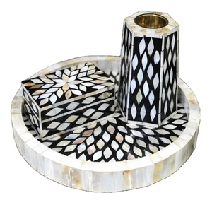 Juego de bandejas de nácar hechas a mano de La India, juego de fregona con quemador Bakhoor de tamaño personalizado para uso en Ramadán, incrustaciones de Metal - Product Image 1