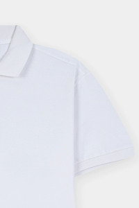 Men's <b>White</b> Short Sleeve Polo Shirt 100% Cotton Pique Breathable Solid Casual Knitted Regular Fit - Product Image 4