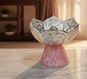 Cuencos Clásicos para Cocina, Hogar, Hotel, Restaurante, Frutas, Cuenco Redondo de Metal Plateado y Resina Hecho a Mano, Suministros para Hoteles - Product Image 3