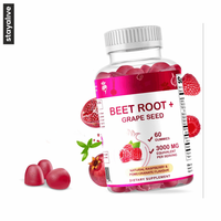 Pure & Fruit Extract Betterave Gummies | Complément alimentaire | Fabriqué avec de la vitamine B6, B12, pépins de raisin, grenade